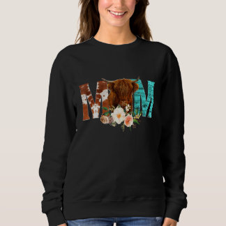 Western Mama Kuh Mama Cowide Mama Blumenzucht Sweatshirt
