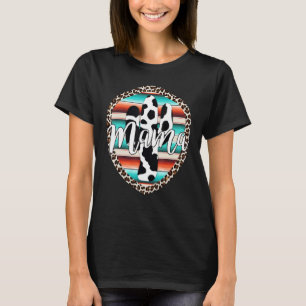 Western Mama Serape Kuh Kaktus Leopard Cowgirl Rod T-Shirt