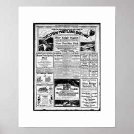 Western Maryland Eisenbahn - Neudruck Tourismus Poster