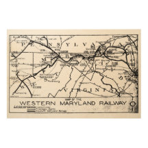 Western Maryland Railway 1920 Karte