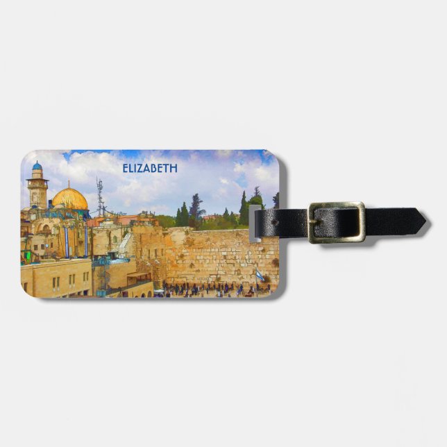 Western Mauer in Jerusalem (Mauer der Trauer) Gepäckanhänger (Vorderseite horizontal)