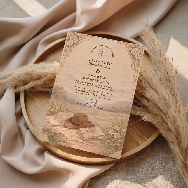 Western Meadow Keepsake Wedding Einladung (Von Creator hochgeladen)
