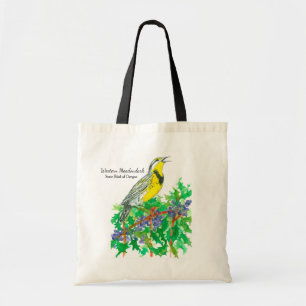 Western Meadowlark Oregon Blume Bird Tragetasche