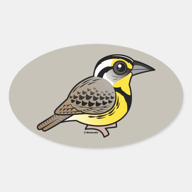 Western Meadowlark Ovaler Aufkleber (Vorderseite)