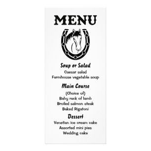 Western Menu Reitpferd Werbekarte