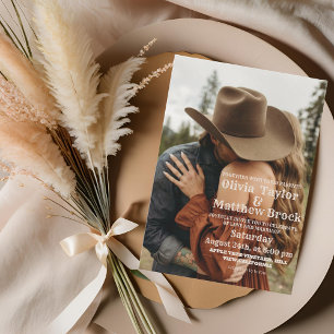 Western Minimalistisch Cowboy Wedding Einladung