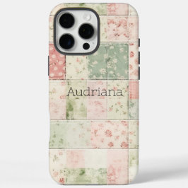 Western Mint Pink Floral Quilt Patterns iPhone 16 Pro Max Hülle