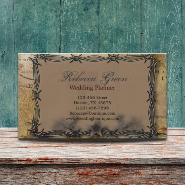 Western mit Stacheldraht Visitenkarte (barbed wire rural western country farm business card)