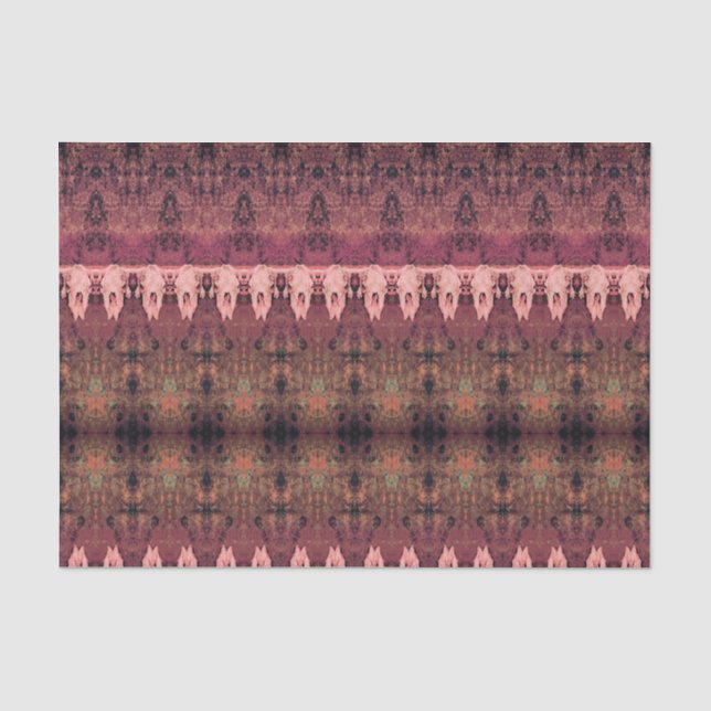 Western Muster braun Pink Bull Kuh Skull Seidenpapier (Vorderseite)