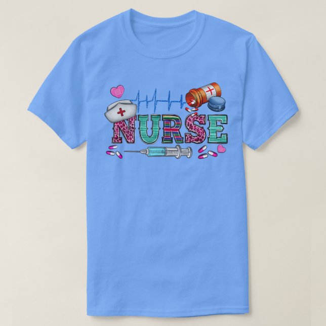 Western Nurse Leopard Serape Nurse Nursing Nurse L T-Shirt (Design vorne)