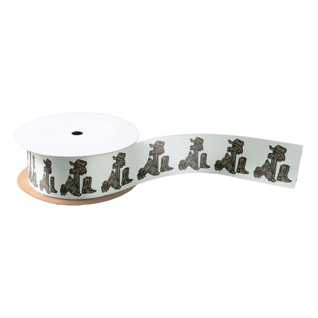 Western oder Geschenk Wrapper Ribbon Cowboy Cross Satinband (Spule)