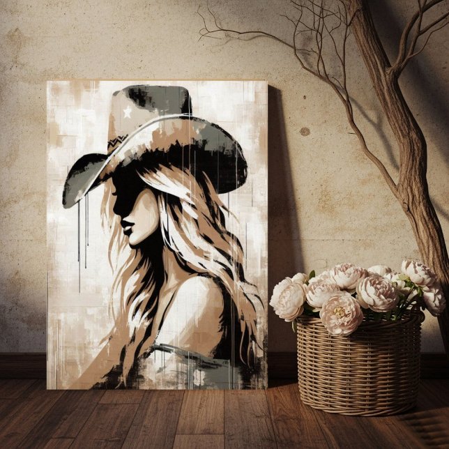 Western Painted Cowgirl Art Print Poster  (Von Creator hochgeladen)