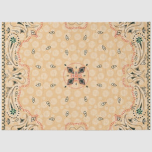 Western Paisley Gold Bandana Print Decoupage  Seidenpapier