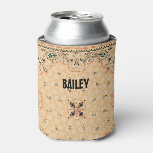 Western Paisley Gold Bandana Print Personalisiert Dosenkühler
