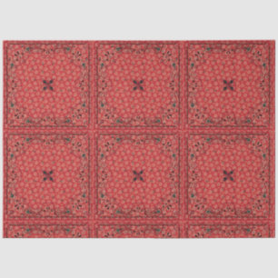 Western Paisley Red Bandana Print Decoupage  Seidenpapier
