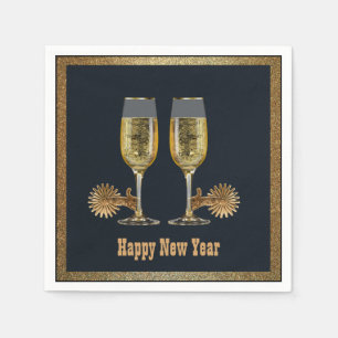 Western Party Champagner und Spuren glücklich Neue Serviette