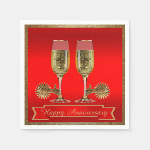 Western Party Champagner und Spuren von Text nach Serviette