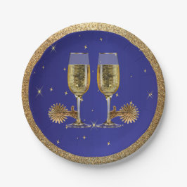 Western Party Champagner und Spurs Papier Teller