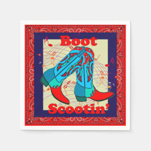 Western Party Cowboy Boot Scootin' Tanz Serviette