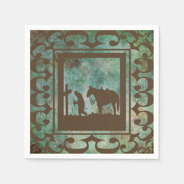 Western Party Cowboy Gebet Napkins Serviette (Vorderseite)
