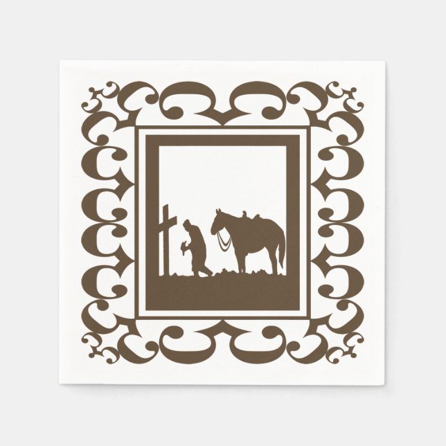 Western Party Cowboy Prayers Napkins Serviette (Vorderseite)
