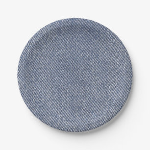 Western-Party-Denim-Druck-Papier-Teller Pappteller