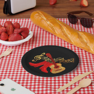 Western Party Gitarre und Red Cowboy Boots Teller
