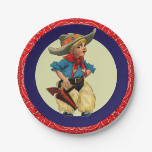 Western-Party-kleiner Cowboy Wooley springt Pappteller