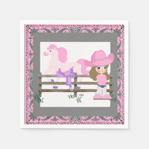 Western Party Kleines Cowgirl Pferderücken Sattel  Serviette