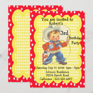 Western Party Little Cowboy Invitation d'anniversa