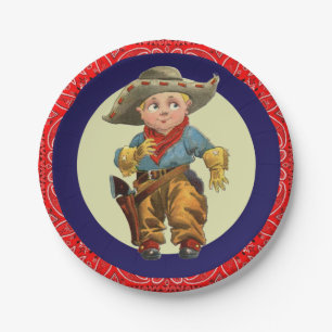 Western Party Little Cowboy Red Bandana Pappteller