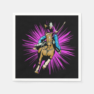 Western Party Napkins Cowgirl on Horse Serviette