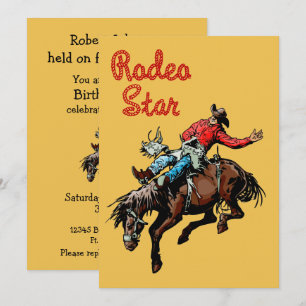 Western Party Rodeo Cowboy Bronc Reiter Einladung