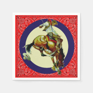 Western Party Rodeo Cowboy Bronc Rider Serviette