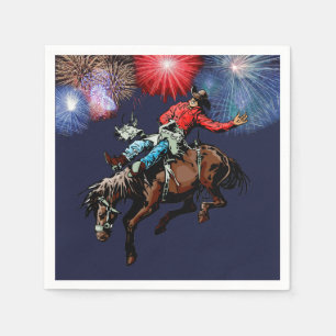 Western Party Rodeo Cowboy Bronc Rider Servietten