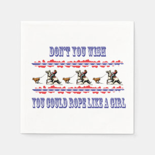 Western-Party-Servietten-Rodeo-Cowgirl-Kalb Roping Serviette