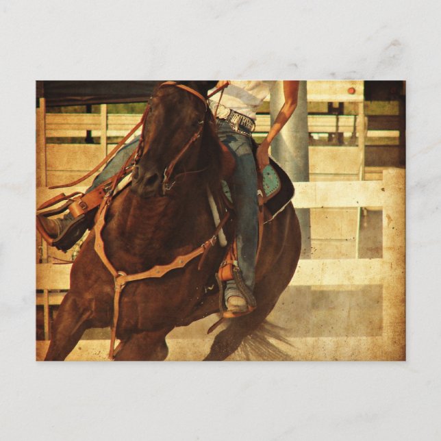 Western-Pferd drehen Postkarte (Vorderseite)