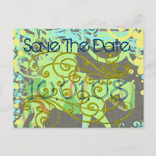 Western Pferd mit Wirbel Save the Date Postkarten (Vorderseite)