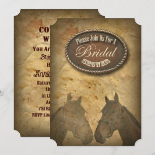 Western Pferde Cowgirls Bridal Dusche Einladung