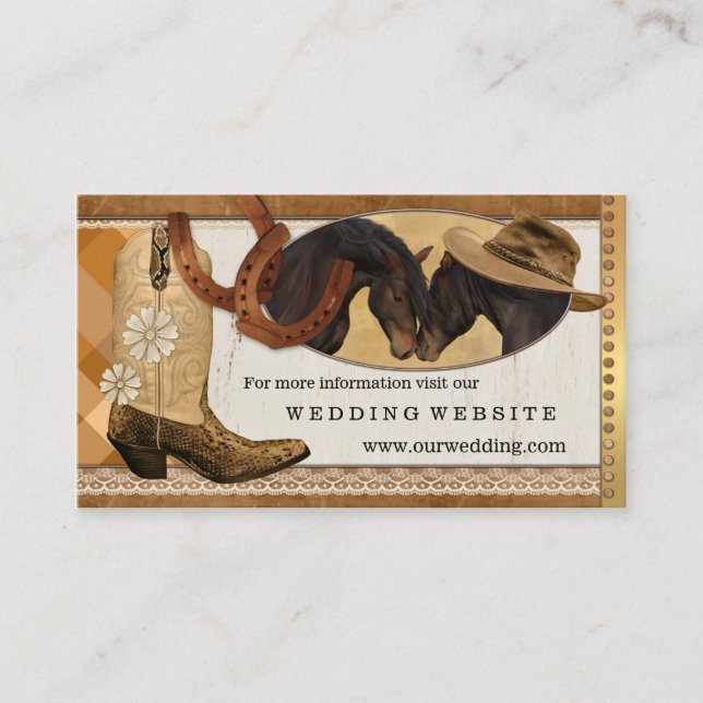 Western Pferde Hochzeit Website Beipackkarte Begleitkarte (Vorderseite)