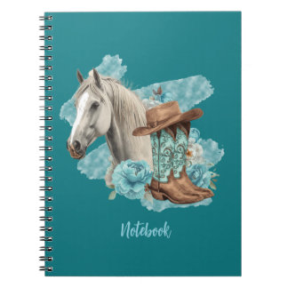 Western Pferde-Spiral-Notizbuch Notizblock