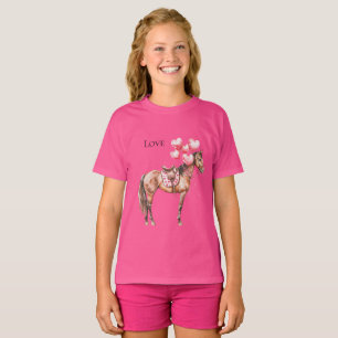 Western Pink Balloons Pferd T-Shirt