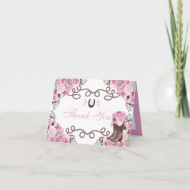 Western Pink Charra Quinceanera Danke, dass Sie di Einladung