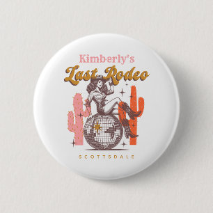 Western Pink Cowgirl Letzte Rodeo Junggeselinnen-A Button