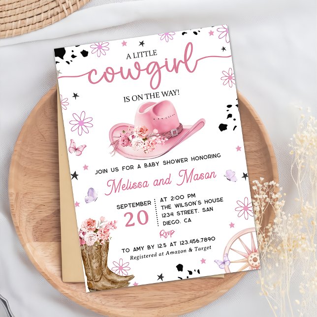 Western Pink Cowgirl Rodeo Ranch Kinderdusche Einladung (Von Creator hochgeladen)