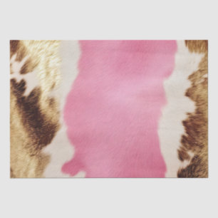 Western Pink Creme Gold Cowgirl Cowhide Seidenpapier