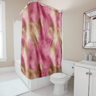 Western Pink Gold Cowgirl Cowhide Duschvorhang