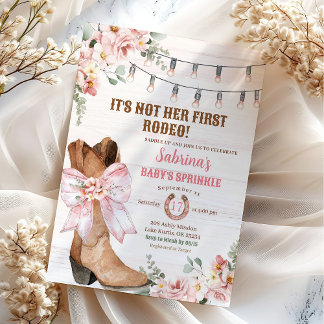 Western Pink nicht ihr erstes Rodeo Baby Sprinkle Einladung