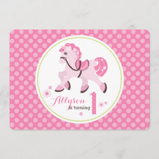 Western Pony Polka Dots Geburtstag Einladung