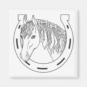 Western Pony Reitergeschenk Hufeisen Süßes Pferd Magnet